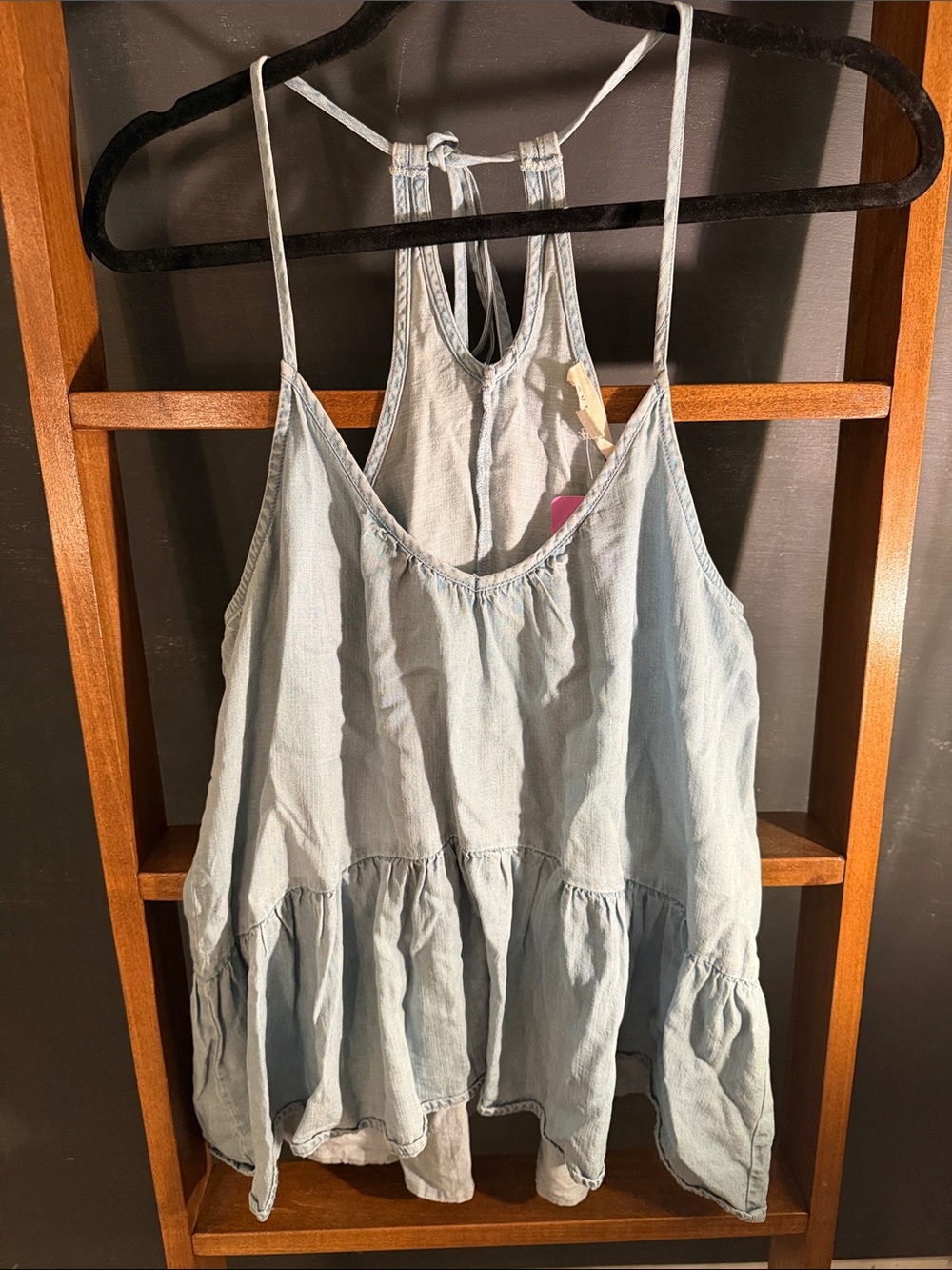 Love Stitch Light Blue Tiered Spaghetti Strap Camisole